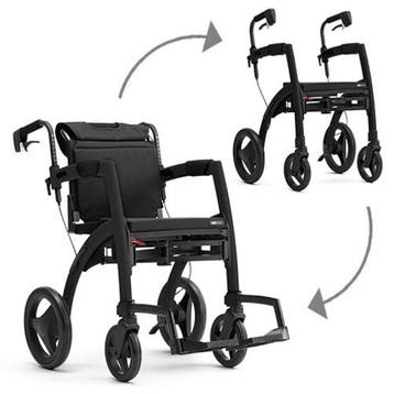 Rollz Motion – Rollator en Rolstoel in Eén - Mat-zwart M, Diversen, Rollators, Ophalen of Verzenden, Nieuw