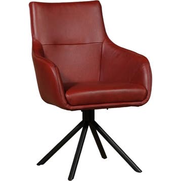 Leren draaibare eetkamerstoel Fancy - Granada Rouge (rood), Industrieel, Modern, Scandinavisch, Nieuw, Leer, Ophalen of Verzenden