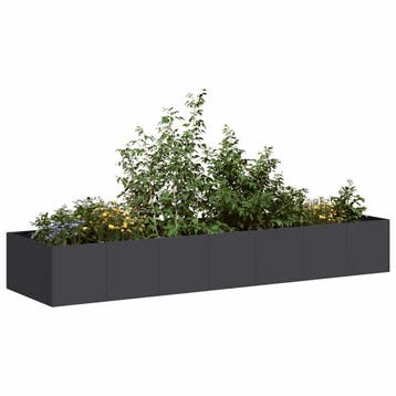 vidaXL Plantenbak 280x80x40 cm staal zwart, Tuin en Terras, Bloembakken en Plantenbakken, Verzenden, Nieuw, Metaal