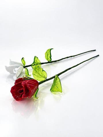 sculptuur, Rose Di Murano - 30 cm - Murano-glas