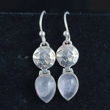 Quartz - Zilver - Oorbellen - Roos van sterlingzilver