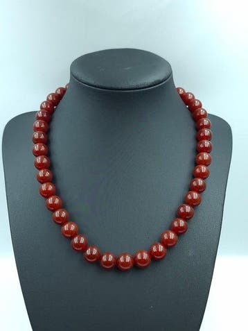 Jade - Zilver - Kraagketting - Rosso Bordo