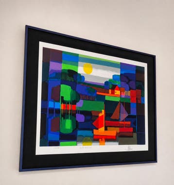 Ton Schulten – Op de Vaart, 2001 Certified, Ingelijst, Ophalen of Verzenden, Landschappen, Lithografie