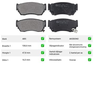 Remblokken Achteras Vooras Buick Park Avenue 3.8 - ABS 36728, Verzenden, Nieuw, Buick
