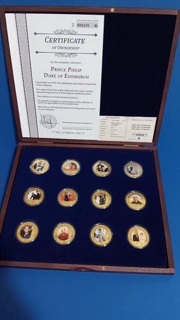 Verenigd Koninkrijk. Medal 2021, Prince Philip, Set of 12