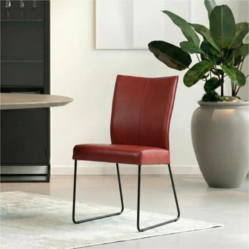 Leren eetkamerstoel Mate - Granada Rouge (rood) - U-poot, Huis en Inrichting, Stoelen, Nieuw, Ophalen of Verzenden, Rood, Industrieel, Modern
