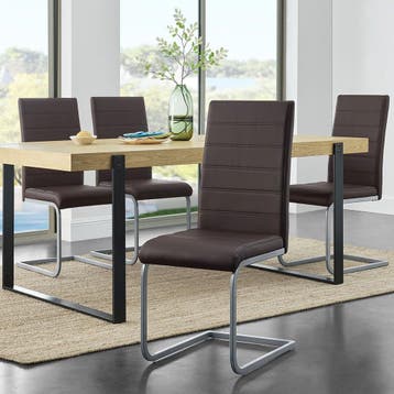 2 Eetkamerstoelen / stoel - Vegas - Kunstleer - Bruin, Huis en Inrichting, Stoelen, Verzenden, Nieuw