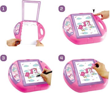 Lexibook Tekenprojector voor kind - Unicorn met pennen en, Kinderen en Baby's, Ophalen of Verzenden, Zo goed als nieuw