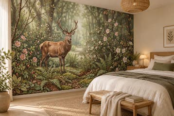 Hert fotobehang – bos behang voor de woonkamer, Verzenden, Fotobehang