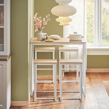 2dekans | SoBuy Bartafel + 4 Krukken  - Modern - max. 120 kg, Huis en Inrichting, Tafels | Eettafels, Ophalen of Verzenden, Zo goed als nieuw