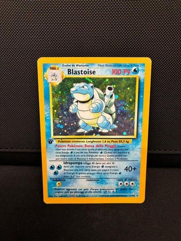 Pokémon - 1 Card - Blastoise 2/102 Foil, First edition -, Hobby en Vrije tijd, Nieuw