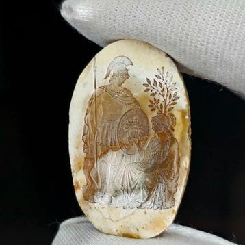 Klassieke Romeinse Minerva die het Gorgoneion intaglio