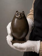 Botero (after) - sculptuur, Dikke poes - 14 cm - Brons