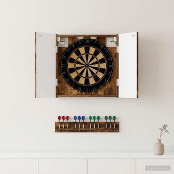 vidaXL Dartbord Kabinet ALKMAAR Gerookt eiken 52,5 x 10,5 x, Verzenden, Nieuw