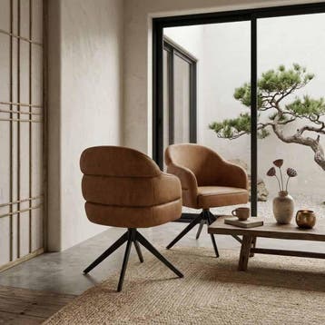 Eetkamerstoel Bella | Bull camel | Poot zwart| Met, Huis en Inrichting, Stoelen, Ophalen of Verzenden, Nieuw