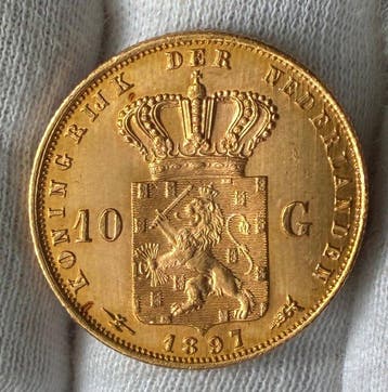 Nederland. Wilhelmina. 10 Gulden 1897 / zeldzame variatie
