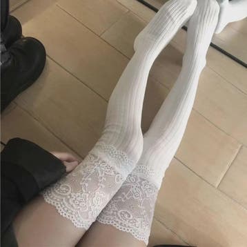 Dames Hoge Sokken met Kant - Lolita Stijl, Warm & Trendy voo, Verzenden, Nieuw