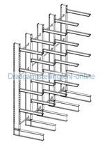 Draagarmstelling verzinkt 4 m hoog met 5 niveaus 725kg/arm, Ophalen of Verzenden