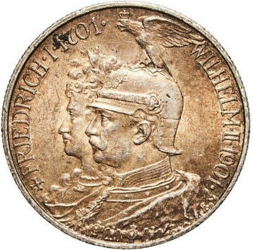 Duitsland, keizerrijk Wilhelm II. 2 Mark 1901 / 200th, Postzegels en Munten, Munten | Europa | Niet-Euromunten