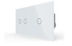 Livolo Touchscreen Schakelaar | Wit | 2 + 1 | Aan/Uit, Ophalen of Verzenden, Nieuw, Schakelaar
