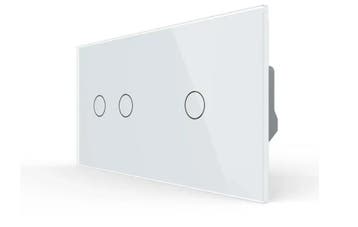 Livolo Touchscreen Schakelaar | Wit | 2 + 1 | Aan/Uit, Ophalen of Verzenden, Nieuw, Schakelaar