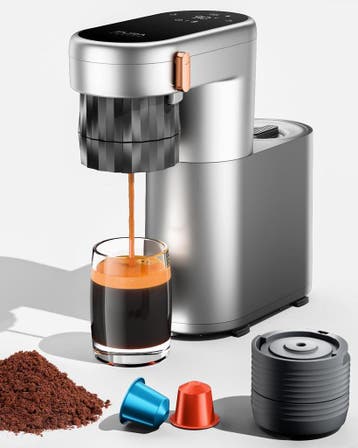 Koffiemachine - Espressomachine - Pistonmachine - Zilver, Verzenden, Zo goed als nieuw