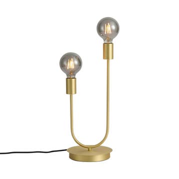 Art Deco tafellamp messing 2-lichts - Tuning, Verzenden, Nieuw