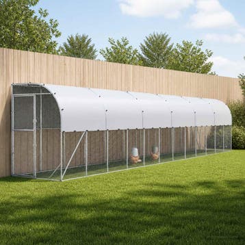 vidaXL Kippenhok Tegen de Muur zilver 600 x 150 x 215 cm, Dieren en Toebehoren, Verzenden, Nieuw