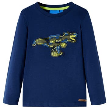 vidaXL Kindershirt met lange mouwen 104 marineblauw, Verzenden, Nieuw