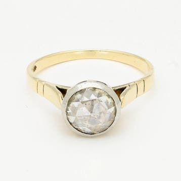 Ring - 14 karaat Geel goud - 0.95ct. tw. Diamant, Nieuw