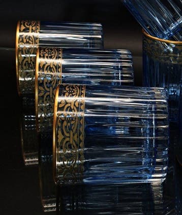 Artemisia - Drinkset (6) - Kristal, gouden zecchino - Whisky, Antiek en Kunst