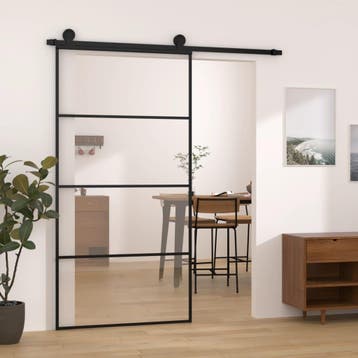 vidaXL Schuifdeur met beslag 102,5x205 cm ESG-glas en, Verzenden, Nieuw