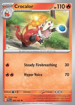 Crocalor 036/193 reverse holo Paldea evolved, Ophalen of Verzenden, Nieuw, Losse kaart, Foil