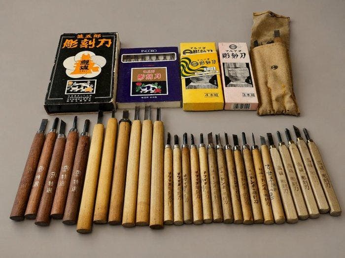 Houtwerkset - Originele doos inbegrepen, Antiek en Kunst, Curiosa en Brocante