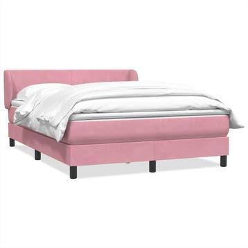 vidaXL Boxspring met matras fluweel roze 160x210 cm, Huis en Inrichting, Slaapkamer | Bedden, Verzenden, Nieuw, Stof