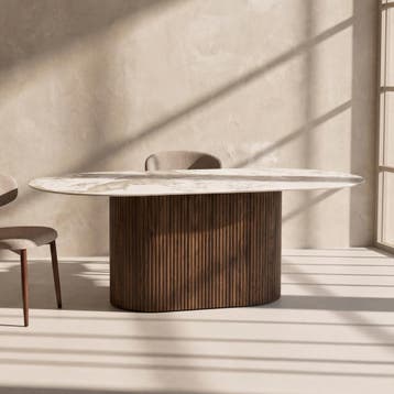 *WOONWINKEL* Kare Design Ruben Marmere Ovale Eettafel 240, Huis en Inrichting, Tafels | Eettafels, Verzenden, Nieuw
