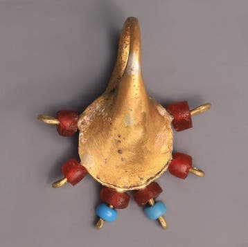 West-Aziatisch Goud, Kornalijn, Glas Pendant