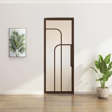 Stalen Taatsdeur - Brons - 4 Vlaks rond - Mat glas*, Minder dan 80 cm, Overige typen, Nieuw, Metaal
