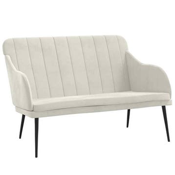 Bankje Fluweel Creme | Retourdeal 35% Korting, Overige materialen, 75 tot 100 cm, Ophalen of Verzenden, Minder dan 150 cm