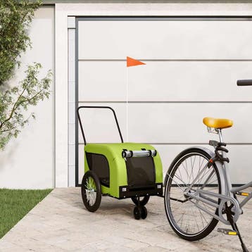 vidaXL Hondenfietstrailer oxford stof en ijzer groen en, Verzenden, Nieuw