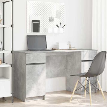 vidaXL Bureau Betongrijs Bewerkt hout 140 x 49 x 76 cm, Huis en Inrichting, Bureaus, Verzenden, Nieuw