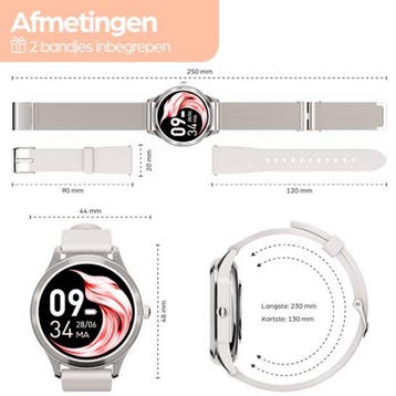Actyve Smartwatch Dames Zilver - Geschikt voor elke laptop, Sieraden, Tassen en Uiterlijk, Ophalen of Verzenden, Zo goed als nieuw