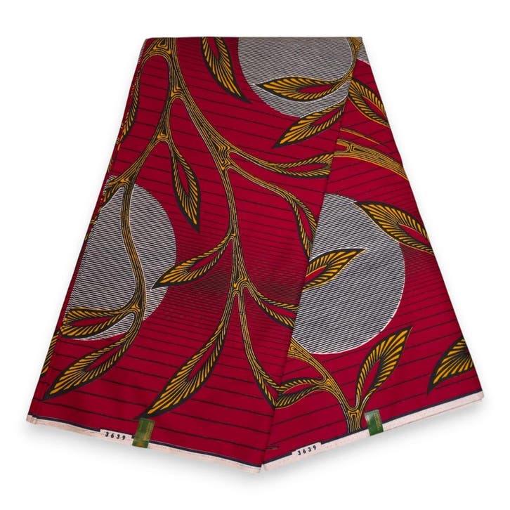 VLISCO stof Hollandais Afrikaanse Wax print - Rood VL03639 -, Hobby en Vrije tijd, Stoffen en Lappen, Nieuw, Ophalen of Verzenden
