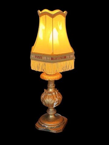 Tafellamp - Hout, Gips - Antieke tafellamp 1800-30