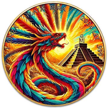 Mexico. 1 Onza 2024 - Libertad Quetzalcoatl 24k Gold Gilded
