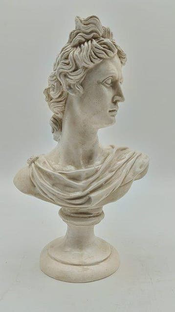 sculptuur, Busto di Apollo - 31 cm - marmerpoeder