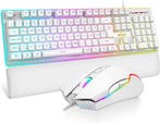 PC Mac Gaming Set | Wit Metaal | Tweedekansje | OP=OP, Computers en Software, Gaming toetsenbord, Nieuw, Ophalen of Verzenden