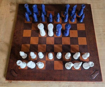 Schaakspel - Exclusive JEYPE Large Leather Chess Board