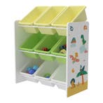 [en.casa] Kinderrek Muxía speelgoedkast 60x62x26,5 cm dinosa, Verzenden, Nieuw