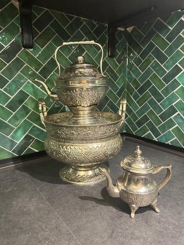 Zeldzame traditionele Marokkaanse vintage handwas-set -